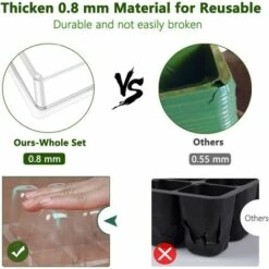 MEZHENG Mini Serre Pour Plantes, 10 Pièces 120 Cellules Intérieure Plateau Semis Avec Couvercles Rehaussés, Bac à Semis Pépinière Boîte De Culture Durables, 20 étiquettes, 2 Outils -France Serre de jardin Soldes 2022 61309636 4