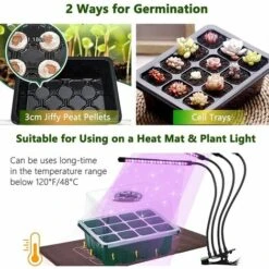 MEZHENG Mini Serre Pour Plantes, 10 Pièces 120 Cellules Intérieure Plateau Semis Avec Couvercles Rehaussés, Bac à Semis Pépinière Boîte De Culture Durables, 20 étiquettes, 2 Outils -France Serre de jardin Soldes 2022 61309636 5