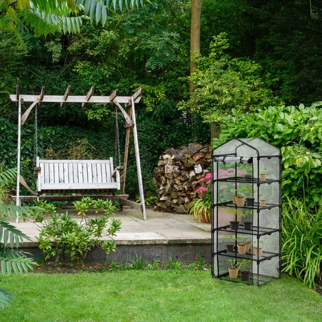 Relaxdays Serre De Balcon, Bâche En PVC, Structure En Acier, 5 étagères, HxLxP : Env. 192 X 69 X 50 cm, Noir/transparent 5 Relaxdays Serre De Balcon, Bâche En PVC, Structure En Acier, 5 étagères, HxLxP : Env. 192 X 69 X 50 cm, Noir/transparent – Image 3