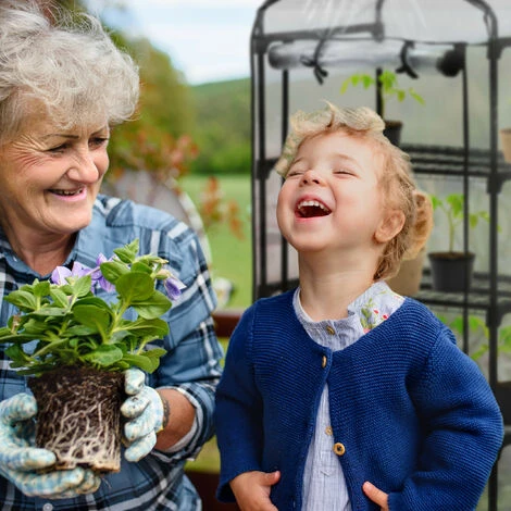 Relaxdays Serre De Balcon, Bâche En PVC, Structure En Acier, 5 étagères, HxLxP : Env. 192 X 69 X 50 cm, Noir/transparent 6 Relaxdays Serre De Balcon, Bâche En PVC, Structure En Acier, 5 étagères, HxLxP : Env. 192 X 69 X 50 cm, Noir/transparent – Image 4