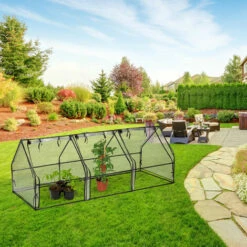 Relaxdays Serre De Jardin 3 Portes, Bâche En PVC, Pour Vos Plantations Précoces, HxLxP : 93 X 245 X 91 cm; Transparent -France Serre de jardin Soldes 2022 61313958 3