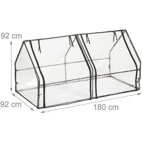 Relaxdays Serre De Jardin 2 Portes, Bâche En PVC, Pour Vos Plantations Précoces, HxLxP : 92 X 180 X 92 cm; Transparent 7 Relaxdays Serre De Jardin 2 Portes, Bâche En PVC, Pour Vos Plantations Précoces, HxLxP : 92 X 180 X 92 cm; Transparent – Image 5