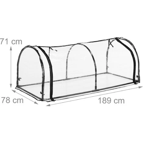 Relaxdays Serre De Jardin, HxLxP : 71x189x78 Cm, Large Porte, Tunnel Serre, Culture, Mini Serre, PVC, Transparente 7 Relaxdays Serre De Jardin, HxLxP : 71x189x78 Cm, Large Porte, Tunnel Serre, Culture, Mini Serre, PVC, Transparente – Image 5