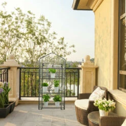 Relaxdays Serre Pour Balcon, Bâche En PVC, Structure En Acier, 3étagères, HxLxP : 126 X 59 X 37 cm; Noir/transparent -France Serre de jardin Soldes 2022 61314034 3