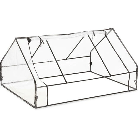 Relaxdays Serre De Jardin, Large Porte, Bâche PVC Pour Vos Plantations Précoces, HxLxP : 94 X 180 X 140 Cm, Transparent 4 Relaxdays Serre De Jardin, Large Porte, Bâche PVC Pour Vos Plantations Précoces, HxLxP : 94 X 180 X 140 Cm, Transparent – Image 2