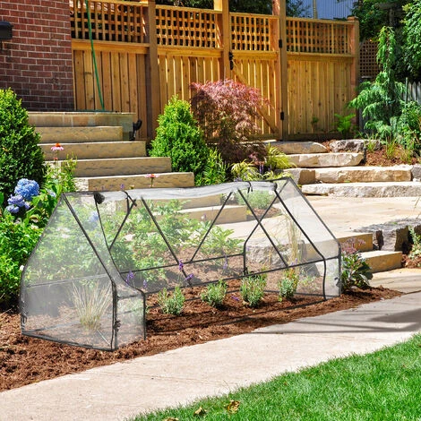 Relaxdays Serre De Jardin, Large Porte, Bâche PVC Pour Vos Plantations Précoces, HxLxP : 94 X 180 X 140 Cm, Transparent 5 Relaxdays Serre De Jardin, Large Porte, Bâche PVC Pour Vos Plantations Précoces, HxLxP : 94 X 180 X 140 Cm, Transparent – Image 3