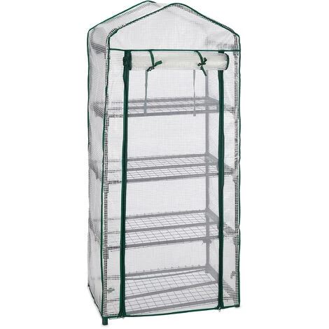 Relaxdays Serre De Balcon, Métal & Bâche En PE, Avec Portes Et Filet, H X L X P : 159 X 70 X 49 cm, Vert/blanc 3 Relaxdays Serre De Balcon, Métal & Bâche En PE, Avec Portes Et Filet, H X L X P : 159 X 70 X 49 cm, Vert/blanc