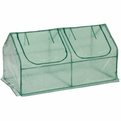 Relaxdays Serre Avec Bâche En PE, Deux Portes, Toit Pointu, Abri, H X L X P : 90 X 180 X 90 cm, Vert -France Serre de jardin Soldes 2022 61314103 2