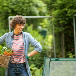 Relaxdays Serre Avec Bâche En PE, Deux Portes, Toit Pointu, Abri, H X L X P : 90 X 180 X 90 cm, Vert -France Serre de jardin Soldes 2022 61314103 4