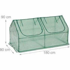 Relaxdays Serre Avec Bâche En PE, Deux Portes, Toit Pointu, Abri, H X L X P : 90 X 180 X 90 cm, Vert -France Serre de jardin Soldes 2022 61314103 5