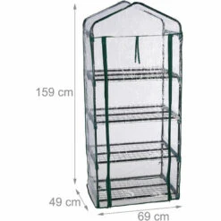 Relaxdays Serre De Balcon, Métal Et PVC, Taille Compacte, Avec Bâche, H X L X P : 159 X 69 X 49 cm, Verte/transparente -France Serre de jardin Soldes 2022 61314212 5