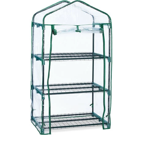 Relaxdays Serre De Balcon, Métal Et PVC, Taille Compacte, Avec Bâche, HxLxP : 127 X 69 X 49 cm, Verte/transparente 3 Relaxdays Serre De Balcon, Métal Et PVC, Taille Compacte, Avec Bâche, HxLxP : 127 X 69 X 49 cm, Verte/transparente