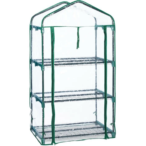 Relaxdays Serre De Balcon, Métal Et PVC, Taille Compacte, Avec Bâche, HxLxP : 127 X 69 X 49 cm, Verte/transparente 4 Relaxdays Serre De Balcon, Métal Et PVC, Taille Compacte, Avec Bâche, HxLxP : 127 X 69 X 49 cm, Verte/transparente – Image 2