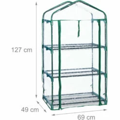 Relaxdays Serre De Balcon, Métal Et PVC, Taille Compacte, Avec Bâche, HxLxP : 127 X 69 X 49 cm, Verte/transparente 11 Relaxdays Serre De Balcon, Métal Et PVC, Taille Compacte, Avec Bâche, HxLxP : 127 X 69 X 49 cm, Verte/transparente -France Serre de jardin Soldes 2022 61314286 5