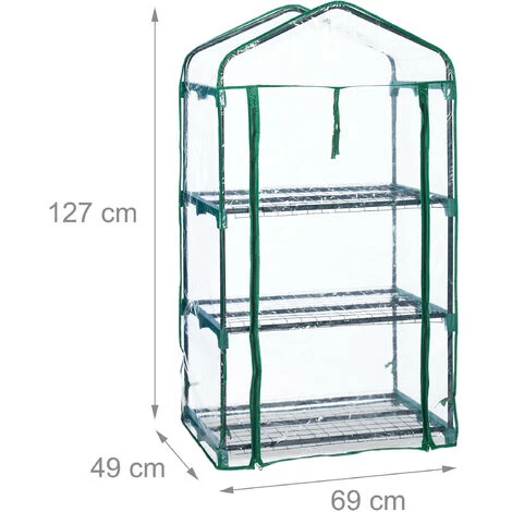 Relaxdays Serre De Balcon, Métal Et PVC, Taille Compacte, Avec Bâche, HxLxP : 127 X 69 X 49 cm, Verte/transparente 7 Relaxdays Serre De Balcon, Métal Et PVC, Taille Compacte, Avec Bâche, HxLxP : 127 X 69 X 49 cm, Verte/transparente – Image 5