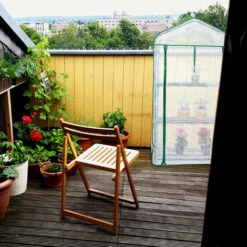 Relaxdays Serre De Balcon, Métal Et PE, 3 Niveaux, Avec Bâche, H X L X P : 127 X 69 X 49 cm, Vert/blanc -France Serre de jardin Soldes 2022 61314337 4