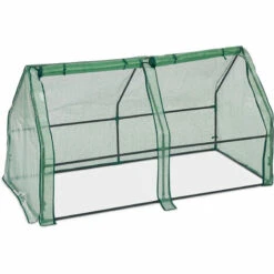 Relaxdays, Serre Avec Bâche, Deux Portes, Toit Pointu, Abri En PE, H X L X P : 90 X 180 X 90 cm, Vert