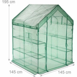 Relaxdays Grande Serre De Jardin, Avec Bâche En PE, Fer, 8 étages, H X L X P : 195 X 145 X 145 cm, Vert -France Serre de jardin Soldes 2022 61314394 5
