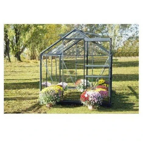 CHALET & JARDIN Serre De Jardin En Verre Trempé SEKURIT 4 Mm + Base - 7,6 M² 6 CHALET & JARDIN Serre De Jardin En Verre Trempé SEKURIT 4 Mm + Base - 7,6 M² – Image 4