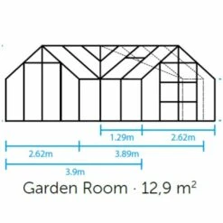 HALLS Serre De Jardin Garden Room Verre Trempé 12.90m², Couleur Noir, Base Sans Base - Noir -France Serre de jardin Soldes 2022 63225532 5