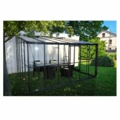 CHALET & JARDIN Serre En Verre Trempé 4 Mm JARDIN D'HIVER + Base - 11,5 M² -France Serre de jardin Soldes 2022 6332752 4