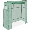 Relaxdays Serre De Jardin, Toit Incliné, Porte Avec Fermeture éclair, 2 Fenêtres, PE, HxLxP : 197 X 197 X 77 cm, Vert -France Serre de jardin Soldes 2022 63553729 1