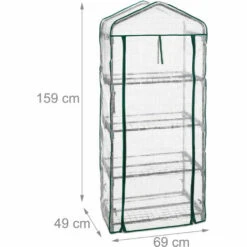 Relaxdays Serre De Balcon, Métal Et PE, 4 Niveaux, Avec Bâche, H X L X P : 159 X 69 X 49 cm, Vert/blanc 11 Relaxdays Serre De Balcon, Métal Et PE, 4 Niveaux, Avec Bâche, H X L X P : 159 X 69 X 49 cm, Vert/blanc -France Serre de jardin Soldes 2022 63553834 5