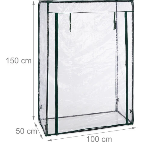 Relaxdays Serre De Jardin Ou Balcon, Acier Et Bâche En PVC, H X L X P : 150 X 100 X 50 cm, Transparent 7 Relaxdays Serre De Jardin Ou Balcon, Acier Et Bâche En PVC, H X L X P : 150 X 100 X 50 cm, Transparent – Image 5