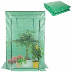 EINFEBEN Tissu En Maille PE Pour Serre De Jardin Balcon Terrasse Serre Pour Tomates Acier PVC Imperméable Anti-UV Transparent 100*50*150CM Vert - Vert