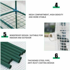 GARFANS Serre Serre Tomate Maison Plante Maison PVC Protection Solaire 186x120x190CM Nouveau -France Serre de jardin Soldes 2022 63645772 5