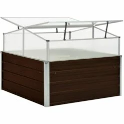 SUPERMARKET Serre Marron 100 X 100 X 85 Cm Acier Galvanisé -France Serre de jardin Soldes 2022 63679206 4