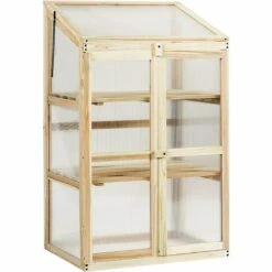 GIANTEX Serre De Jardin En Bois De Sapin, Mini Serre Balcon Pour Plantes, Serre Solide En Polycarbonate Transparent,avec Lumière Appropriée,pour Balcon Jardin Terrasse, Naturelle (60x45x100CM) 8 GIANTEX Serre De Jardin En Bois De Sapin, Mini Serre Balcon Pour Plantes, Serre Solide En Polycarbonate Transparent,avec Lumière Appropriée,pour Balcon Jardin Terrasse, Naturelle (60x45x100CM) -France Serre de jardin Soldes 2022 63737916 2