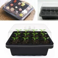 HKLFFJA Willkey Lot De 5 Bac à Semis, Mini Serre Pour Semis, Plateaux De Culture Avec Couvercle, Propagateur Jardin Pour Démarrage Et Croissance Semence, Germination Serre Durables - 60 Cellules -France Serre de jardin Soldes 2022 63868840 2