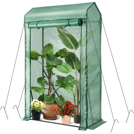 RELAX4LIFE Serre De Jardin Avec Couverture PE Cadre En Acier Film Plastique Résistant Avec Porte Enroulable Zippée, Serre Avec Piquets Pour Jardin Balcon Légumes Fleurs(100x50x170cm, Vert) 3 RELAX4LIFE Serre De Jardin Avec Couverture PE Cadre En Acier Film Plastique Résistant Avec Porte Enroulable Zippée, Serre Avec Piquets Pour Jardin Balcon Légumes Fleurs(100x50x170cm, Vert)