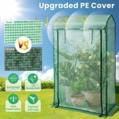 RELAX4LIFE Serre De Jardin Avec Couverture PE Cadre En Acier Film Plastique Résistant Avec Porte Enroulable Zippée, Serre Avec Piquets Pour Jardin Balcon Légumes Fleurs(100x50x170cm, Vert) 11 RELAX4LIFE Serre De Jardin Avec Couverture PE Cadre En Acier Film Plastique Résistant Avec Porte Enroulable Zippée, Serre Avec Piquets Pour Jardin Balcon Légumes Fleurs(100x50x170cm, Vert) -France Serre de jardin Soldes 2022 64129943 5