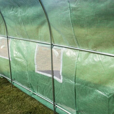 MONSTER SHOP Serre De Jardin Polytunnel Fenêtres Portes Galvanisés Couverture En PE Cadre En Métal Extérieur Plantes Diamètre 19mm | 3m X 2m - Vert 4 MONSTER SHOP Serre De Jardin Polytunnel Fenêtres Portes Galvanisés Couverture En PE Cadre En Métal Extérieur Plantes Diamètre 19mm | 3m X 2m - Vert – Image 2