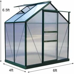 MONSTER SHOP Serre De Jardin Avec Base & Étagères 1.9mx1.2m - Vert -France Serre de jardin Soldes 2022 64910118 3