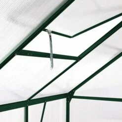 MONSTER SHOP Serre De Jardin Avec Base 1.9mx3.1m Cadre Aluminium Avec Fenêtre Et Porte Coulissante Jardinerie Plantes & Étagères - Vert -France Serre de jardin Soldes 2022 64910136 2