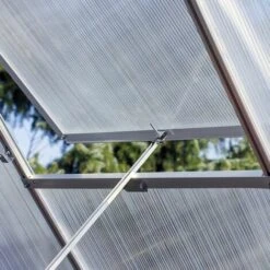 MONSTER SHOP Serre De Jardin Avec Base 1.8mx2.4m Cadre Aluminium Avec Fenêtre Et Porte Coulissante Jardinerie Plantes - Gris -France Serre de jardin Soldes 2022 65532253 3