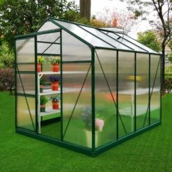 MONSTER SHOP Serre De Jardin Avec Base 1.9mx2.5m Cadre Aluminium Avec Fenêtre Et Porte Coulissante Jardinerie Plantes & Étagères - Vert 9 MONSTER SHOP Serre De Jardin Avec Base 1.9mx2.5m Cadre Aluminium Avec Fenêtre Et Porte Coulissante Jardinerie Plantes & Étagères - Vert -France Serre de jardin Soldes 2022 65532377 3