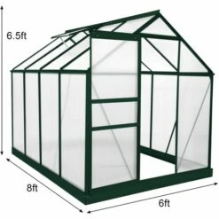 MONSTER SHOP Serre De Jardin Avec Base 1.9mx2.5m Cadre Aluminium Avec Fenêtre Et Porte Coulissante Jardinerie Plantes & Étagères - Vert 10 MONSTER SHOP Serre De Jardin Avec Base 1.9mx2.5m Cadre Aluminium Avec Fenêtre Et Porte Coulissante Jardinerie Plantes & Étagères - Vert -France Serre de jardin Soldes 2022 65532377 4