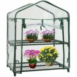 HELLO KITTY BAIN 2 Couches Serre Plantes Maison Jardin étagère Légumes Couverture Transparente Pvc Couverture 69*49*92cm