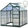 MONSTER SHOP Serre De Jardin Avec Base 1.9mx1.9m Cadre Aluminium Avec Fenêtre Et Porte Coulissante Jardinerie Plantes Vert - Vert -France Serre de jardin Soldes 2022 65722075 1