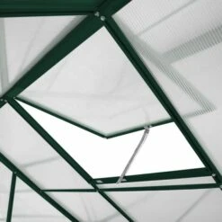 MONSTER SHOP Serre De Jardin Avec Base 1.9mx1.9m Cadre Aluminium Avec Fenêtre Et Porte Coulissante Jardinerie Plantes Vert - Vert -France Serre de jardin Soldes 2022 65722075 4