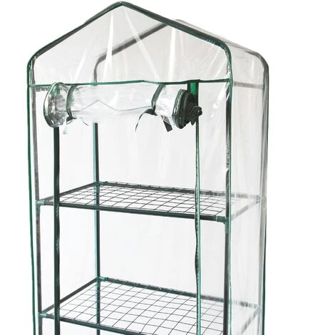 MONSTER SHOP Mini Serre à 4 étagère Avec Couverture En PVC | MonsterShop - Vert 4 MONSTER SHOP Mini Serre à 4 étagère Avec Couverture En PVC | MonsterShop - Vert – Image 2