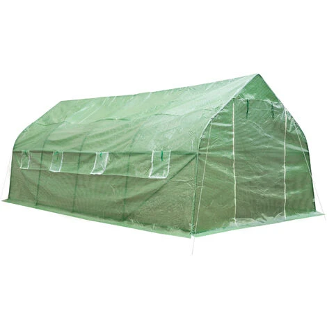 TECTAKE Serre Tunnel De Jardin 18 M² Avec 1 Bâche En Polyéthylène Vert - Vert 4 TECTAKE Serre Tunnel De Jardin 18 M² Avec 1 Bâche En Polyéthylène Vert - Vert – Image 2