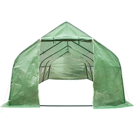 TECTAKE Serre Tunnel De Jardin 18 M² Avec 1 Bâche En Polyéthylène Vert - Vert 5 TECTAKE Serre Tunnel De Jardin 18 M² Avec 1 Bâche En Polyéthylène Vert - Vert – Image 3