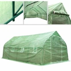TECTAKE Serre Tunnel De Jardin 18 M² Avec 1 Bâche En Polyéthylène Vert - Vert 11 TECTAKE Serre Tunnel De Jardin 18 M² Avec 1 Bâche En Polyéthylène Vert - Vert -France Serre de jardin Soldes 2022 66849966 5