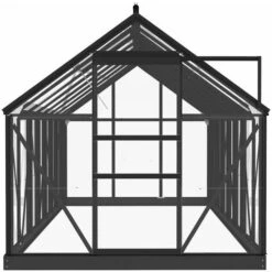 LES TENDANCES Serre En Verre Anthracite 155x395,5x191 Cm Aluminium -France Serre de jardin Soldes 2022 66898468 4