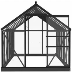 LES TENDANCES Serre En Verre Anthracite 155x298x191 Cm Aluminium -France Serre de jardin Soldes 2022 66922015 5